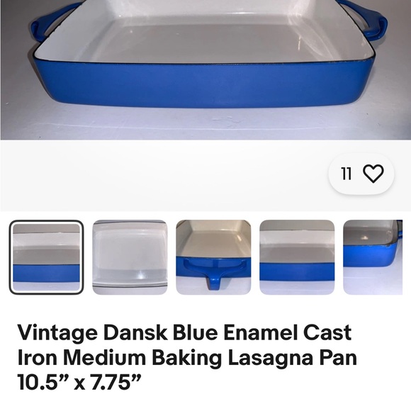 Dansk Blue Enamel Baking Pan - Picture 3 of 7